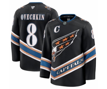 Men Washington Capitals 8 Alexander Ovechkin Black 2024-25 Alternate Stitched Hockey Jersey