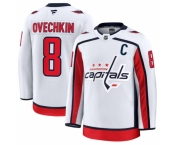 Men Washington Capitals 8 Alexander Ovechkin White 2024 25 Away Stitched Hockey Jersey