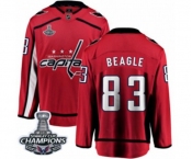 Men Washington Capitals #83 Jay Beagle Fanatics Branded Red Home Breakaway 2018 Stanley Cup Final Champions NHL Jersey