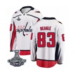 Men Washington Capitals #83 Jay Beagle Fanatics Branded White Away Breakaway 2018 Stanley Cup Final Champions NHL Jersey