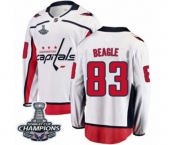 Men Washington Capitals #83 Jay Beagle Fanatics Branded White Away Breakaway 2018 Stanley Cup Final Champions NHL Jersey