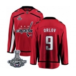 Men Washington Capitals #9 Dmitry Orlov Fanatics Branded Red Home Breakaway 2018 Stanley Cup Final Champions NHL Jersey