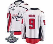 Men Washington Capitals #9 Dmitry Orlov Fanatics Branded White Away Breakaway 2018 Stanley Cup Final Champions NHL Jersey