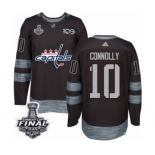 Men's Adidas Washington Capitals #10 Brett Connolly Authentic Black 1917-2017 100th Anniversary 2018 Stanley Cup Final NHL Jersey