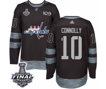 Men's Adidas Washington Capitals #10 Brett Connolly Authentic Black 1917-2017 100th Anniversary 2018 Stanley Cup Final NHL Jersey