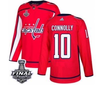 Men's Adidas Washington Capitals #10 Brett Connolly Authentic Red Home 2018 Stanley Cup Final NHL Jersey