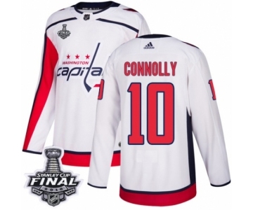 Men's Adidas Washington Capitals #10 Brett Connolly Authentic White Away 2018 Stanley Cup Final NHL Jersey