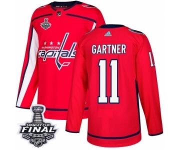 Men's Adidas Washington Capitals #11 Mike Gartner Premier Red Home 2018 Stanley Cup Final NHL Jersey