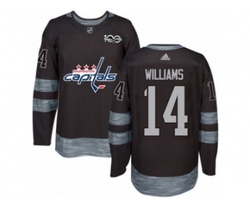 Men's Adidas Washington Capitals #14 Justin Williams Authentic Black 1917-2017 100th Anniversary NHL Jersey