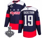 Men's Adidas Washington Capitals #19 Nicklas Backstrom Authentic Navy Blue 2018 Stadium Series 2018 Stanley Cup Final NHL Jersey