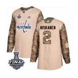 Men's Adidas Washington Capitals #2 Matt Niskanen Authentic Camo Veterans Day Practice 2018 Stanley Cup Final NHL Jersey