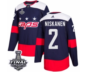 Men's Adidas Washington Capitals #2 Matt Niskanen Authentic Navy Blue 2018 Stadium Series 2018 Stanley Cup Final NHL Jersey