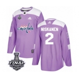 Men's Adidas Washington Capitals #2 Matt Niskanen Authentic Purple Fights Cancer Practice 2018 Stanley Cup Final NHL Jersey