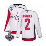 Men's Adidas Washington Capitals #2 Matt Niskanen Authentic White Away 2018 Stanley Cup Final NHL Jersey