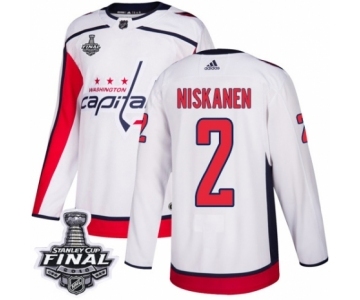 Men's Adidas Washington Capitals #2 Matt Niskanen Authentic White Away 2018 Stanley Cup Final NHL Jersey