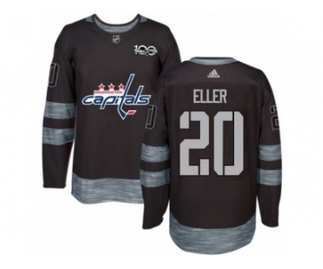 Men's Adidas Washington Capitals #20 Lars Eller Authentic Black 1917-2017 100th Anniversary NHL Jersey