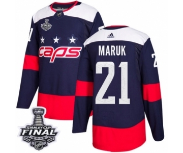 Men's Adidas Washington Capitals #21 Dennis Maruk Authentic Navy Blue 2018 Stadium Series 2018 Stanley Cup Final NHL Jersey