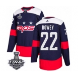 Men's Adidas Washington Capitals #22 Madison Bowey Authentic Navy Blue 2018 Stadium Series 2018 Stanley Cup Final NHL Jersey