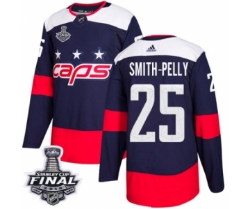 Men's Adidas Washington Capitals #25 Devante Smith-Pelly Authentic Navy Blue 2018 Stadium Series 2018 Stanley Cup Final NHL Jersey