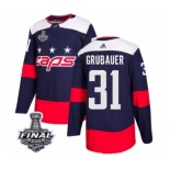 Men's Adidas Washington Capitals #31 Philipp Grubauer Authentic Navy Blue 2018 Stadium Series 2018 Stanley Cup Final NHL Jersey