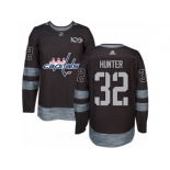 Men's Adidas Washington Capitals #32 Dale Hunter Authentic Black 1917-2017 100th Anniversary NHL Jersey