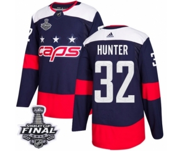 Men's Adidas Washington Capitals #32 Dale Hunter Authentic Navy Blue 2018 Stadium Series 2018 Stanley Cup Final NHL Jersey