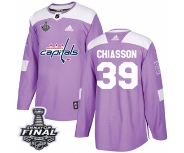 Men's Adidas Washington Capitals #39 Alex Chiasson Authentic Purple Fights Cancer Practice 2018 Stanley Cup Final NHL Jersey