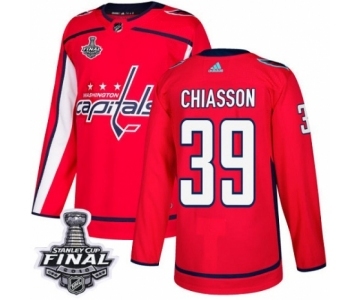 Men's Adidas Washington Capitals #39 Alex Chiasson Authentic Red Home 2018 Stanley Cup Final NHL Jersey