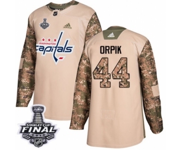 Men's Adidas Washington Capitals #44 Brooks Orpik Authentic Camo Veterans Day Practice 2018 Stanley Cup Final NHL Jersey