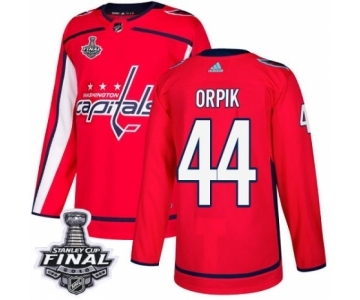 Men's Adidas Washington Capitals #44 Brooks Orpik Authentic Red Home 2018 Stanley Cup Final NHL Jersey