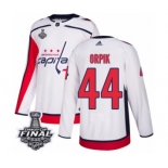 Men's Adidas Washington Capitals #44 Brooks Orpik Authentic White Away 2018 Stanley Cup Final NHL Jersey