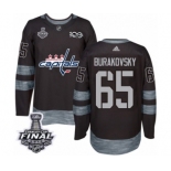 Men's Adidas Washington Capitals #65 Andre Burakovsky Authentic Black 1917-2017 100th Anniversary 2018 Stanley Cup Final NHL Jersey