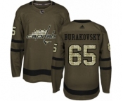 Men's Adidas Washington Capitals #65 Andre Burakovsky Authentic Green Salute to Service NHL Jersey