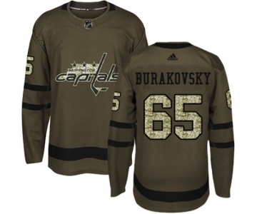 Men's Adidas Washington Capitals #65 Andre Burakovsky Authentic Green Salute to Service NHL Jersey