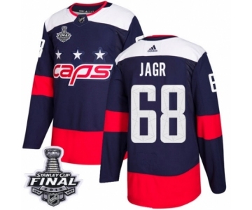 Men's Adidas Washington Capitals #68 Jaromir Jagr Authentic Navy Blue 2018 Stadium Series 2018 Stanley Cup Final NHL Jersey