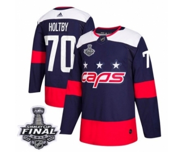 Men's Adidas Washington Capitals #70 Braden Holtby Authentic Navy Blue 2018 Stadium Series 2018 Stanley Cup Final NHL Jersey