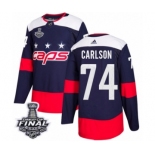 Men's Adidas Washington Capitals #74 John Carlson Authentic Navy Blue 2018 Stadium Series 2018 Stanley Cup Final NHL Jerse