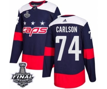 Men's Adidas Washington Capitals #74 John Carlson Authentic Navy Blue 2018 Stadium Series 2018 Stanley Cup Final NHL Jerse