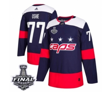 Men's Adidas Washington Capitals #77 T.J. Oshie Authentic Navy Blue 2018 Stadium Series 2018 Stanley Cup Final NHL Jersey