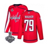 Men's Adidas Washington Capitals #79 Nathan Walker Premier Red Home 2018 Stanley Cup Final NHL Jersey