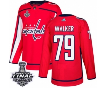 Men's Adidas Washington Capitals #79 Nathan Walker Premier Red Home 2018 Stanley Cup Final NHL Jersey