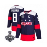 Men's Adidas Washington Capitals #8 Alex Ovechkin Authentic Navy Blue 2018 Stadium Series 2018 Stanley Cup Final NHL Jersey