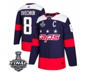 Men's Adidas Washington Capitals #8 Alex Ovechkin Authentic Navy Blue 2018 Stadium Series 2018 Stanley Cup Final NHL Jersey