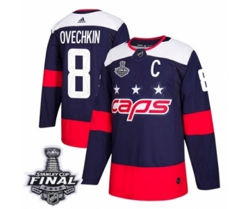 Men's Adidas Washington Capitals #8 Alex Ovechkin Authentic Navy Blue 2018 Stadium Series 2018 Stanley Cup Final NHL Jersey