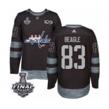 Men's Adidas Washington Capitals #83 Jay Beagle Authentic Black 1917-2017 100th Anniversary 2018 Stanley Cup Final NHL Jersey