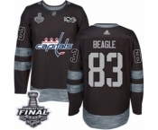 Men's Adidas Washington Capitals #83 Jay Beagle Authentic Black 1917-2017 100th Anniversary 2018 Stanley Cup Final NHL Jersey