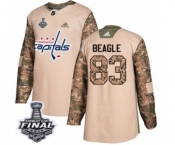 Men's Adidas Washington Capitals #83 Jay Beagle Authentic Camo Veterans Day Practice 2018 Stanley Cup Final NHL Jersey