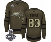 Men's Adidas Washington Capitals #83 Jay Beagle Authentic Green Salute to Service 2018 Stanley Cup Final NHL Jersey