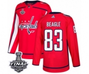 Men's Adidas Washington Capitals #83 Jay Beagle Authentic Red Home 2018 Stanley Cup Final NHL Jersey