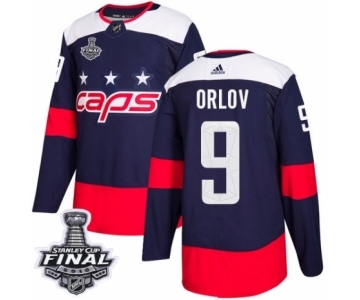 Men's Adidas Washington Capitals #9 Dmitry Orlov Authentic Navy Blue 2018 Stadium Series 2018 Stanley Cup Final NHL Jersey